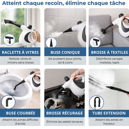 SteamForce™ Nettoyeur Vapeur Haute Pression | Nettoyage en Profondeur Sans Produits Chimiques