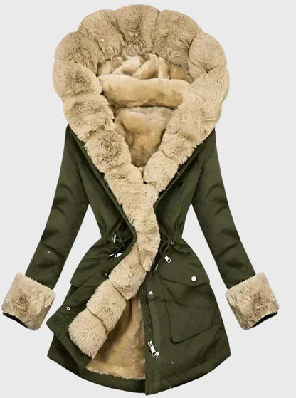 Gira Women's Winter Jacket | Oversized Fur Collar