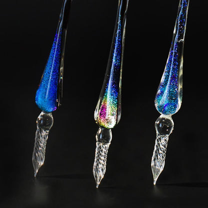 Glass Dip Pen | Crystaldip Magic Design | Borosilicate Glass | 12 Ink Colors