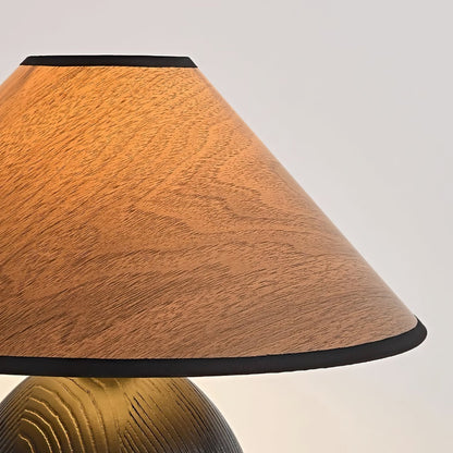 RusticShine - Stijlvolle Tafel Lamp in Walnoot en Zwart Hout