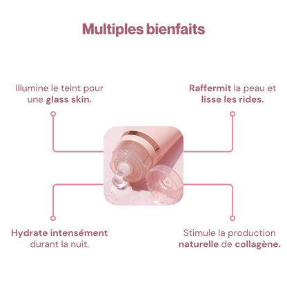 LumiColl™ Masque de Nuit au Collagène | Réveillez-vous Avec une Peau Lisse et Repulpée