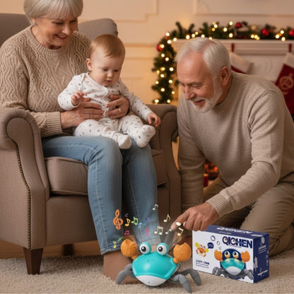 CrawlBuddy™ Crabe Interactif Rampant | Encourage Bébé à Ramper en S'Amusant