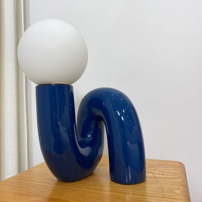 SpiralGlow – Elegant Resin and Glass Table Lamp
