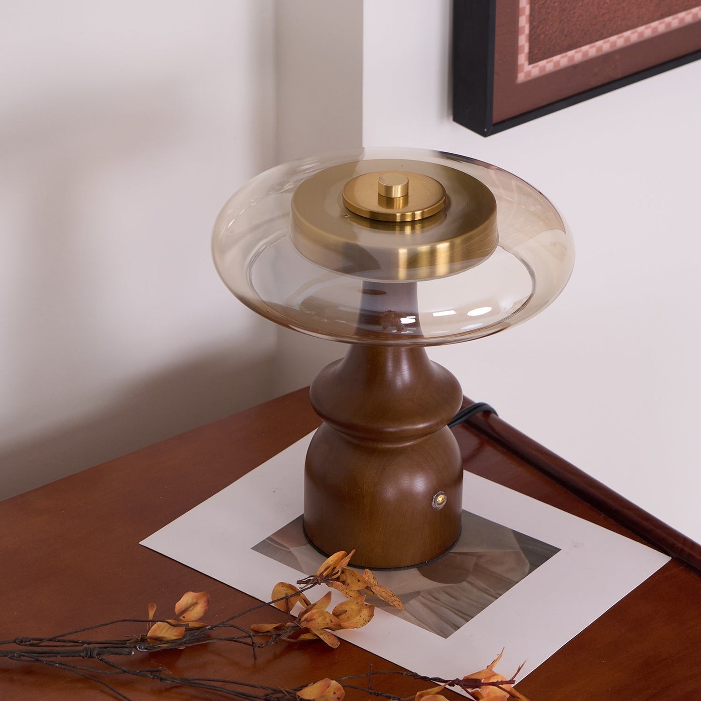 GlowSphere – Modern Amber and Smoke Accent Lamp