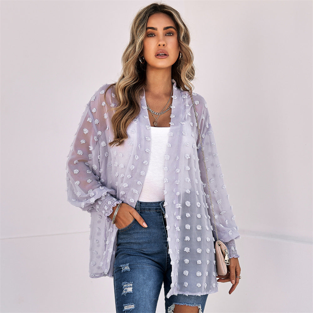 Zelitha – Textured Open-Front Cardigan