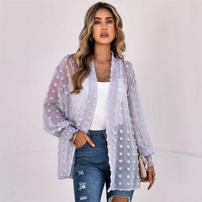 Zelitha – Textured Open-Front Cardigan