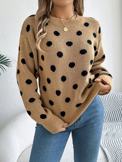 Nathalie – Polka Dot Knit Sweater
