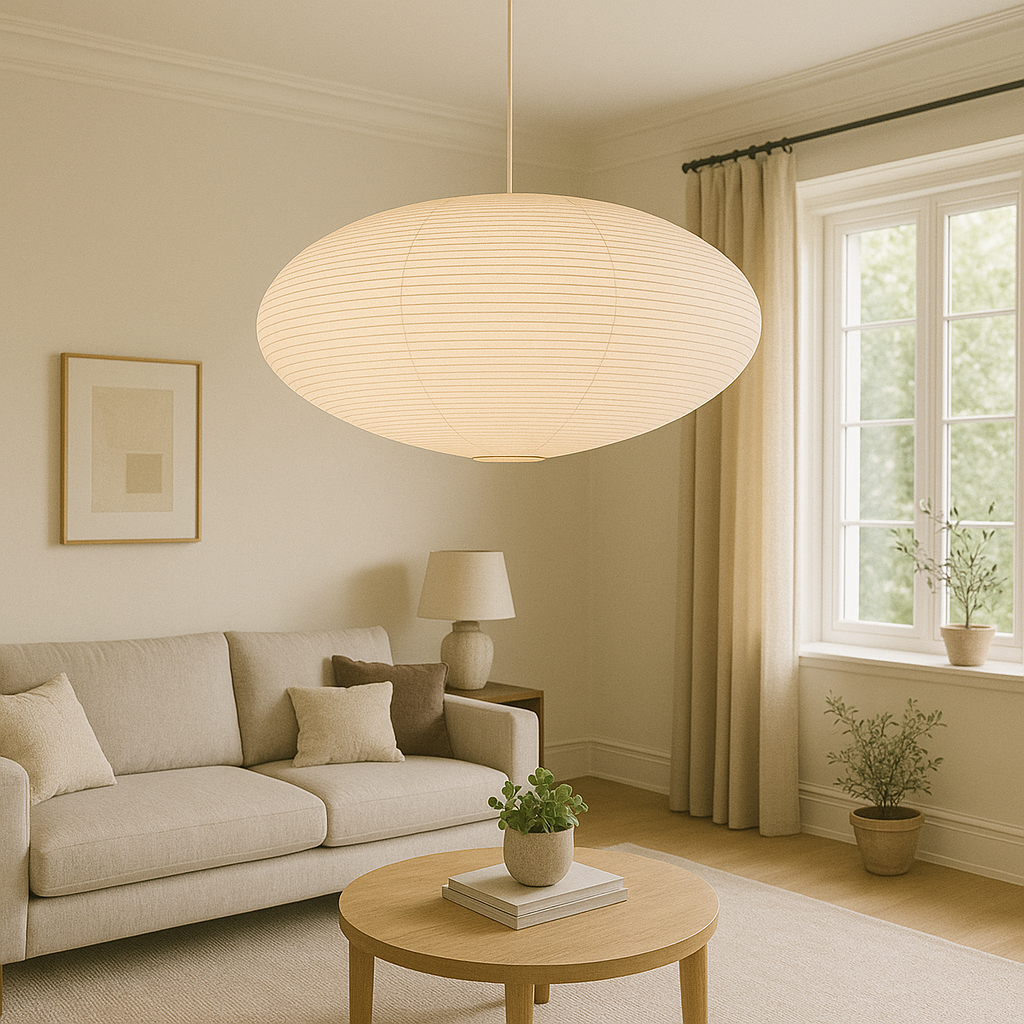 Lumeviah | Japanese Vintage-style Paper Pendant Lamp from Wabi