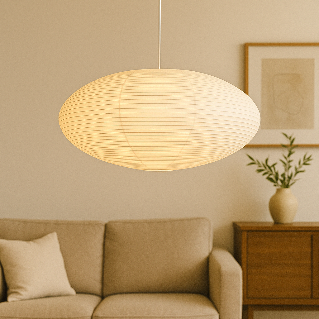 Lumeviah | Japanese Vintage-style Paper Pendant Lamp from Wabi