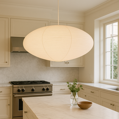 Lumeviah | Japanese Vintage-style Paper Pendant Lamp from Wabi