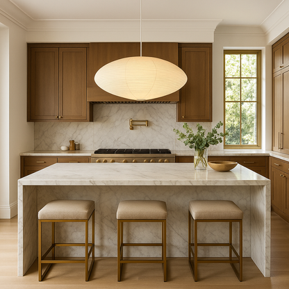 Lumeviah | Japanese Vintage-style Paper Pendant Lamp from Wabi
