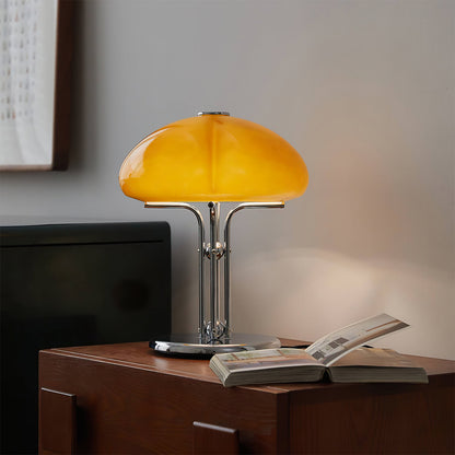 RetroGlow – Orange Glass Desk Lamp