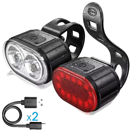 Rechargeable Bike Lights with USB Charging and IPX4 Waterproof – Super Bright Bicycle Lights for Day & Night Safety