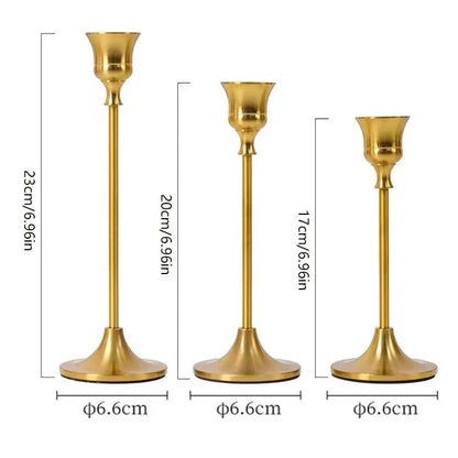 RomanceFlame - Golden Candle Holders for Dreamy Nights