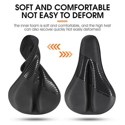 Wear-Resistant Bicycle Saddle Cover with Shock Absorption and Waterproof Design – Soft Bike Seat Cushion for Comfort