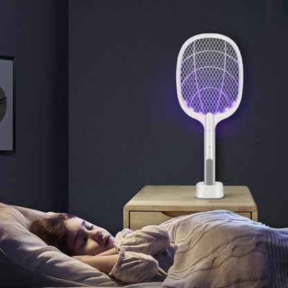 Rechargeable Electric Bug Zapper Racket | Handheld & UV Light Mode | Portable Indoor & Outdoor Insect Trap