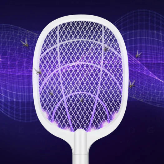 Rechargeable Electric Bug Zapper Racket | Handheld & UV Light Mode | Portable Indoor & Outdoor Insect Trap
