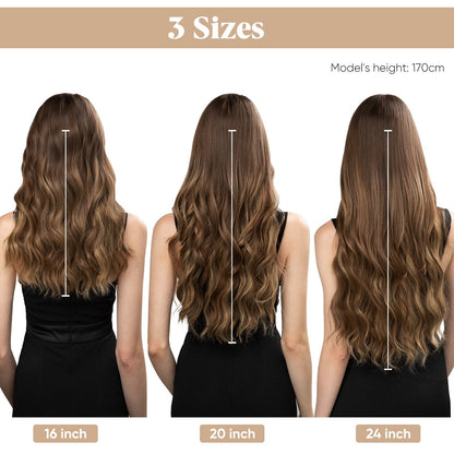 Invisible Halo Hair Extensions | Natural Look | Heat-Resistant Synthetic Fiber | Easy Application