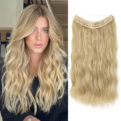 Invisible Halo Hair Extensions | Natural Look | Heat-Resistant Synthetic Fiber | Easy Application