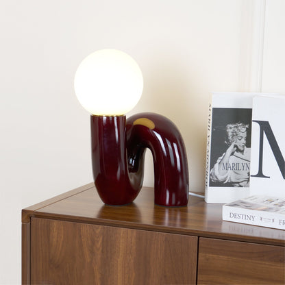 SpiralGlow – Elegant Resin and Glass Table Lamp