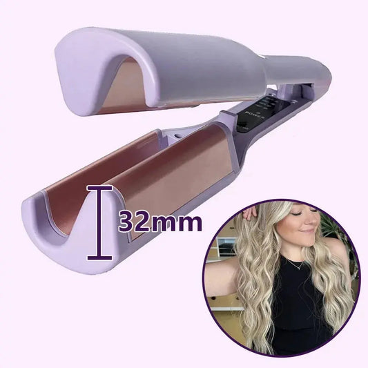 Triple Barrel Ceramic Hair Waver | Curling Iron for Beach Waves | Fast Heat-Up Anti-Frizz Styling Tool