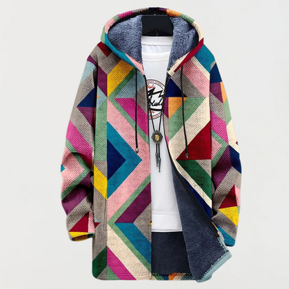 Geometric Hoodie | Bold Art Print | Soft Cotton-Fleece Comfort