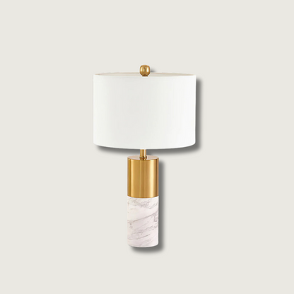 StoneRadiance - Elegant Table Lamp with Marble Base and Modern Lines