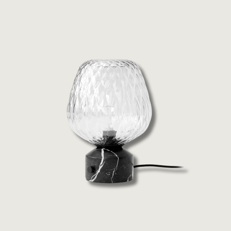 LuminousBlaze - Modern Lamp with Sleek Glass Cover and Soft Light