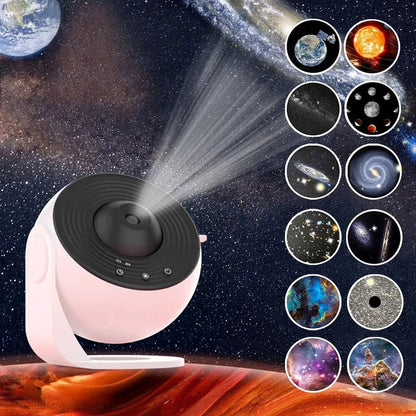 Home Planetarium Projector | 12 Galaxy Films | 360° Rotation & Timer Function