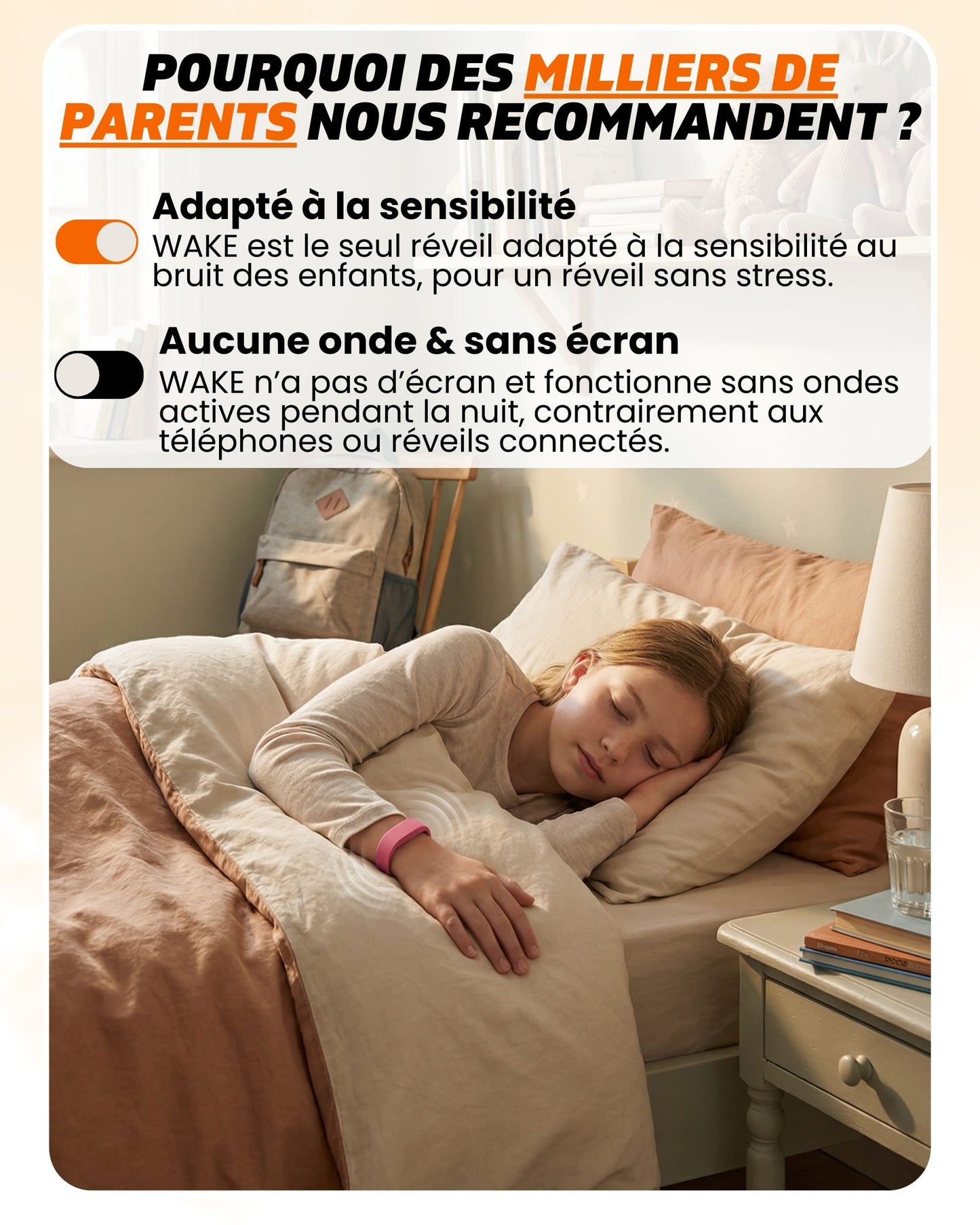 RiseBand™ Bracelet Réveil Vibrant Silencieux