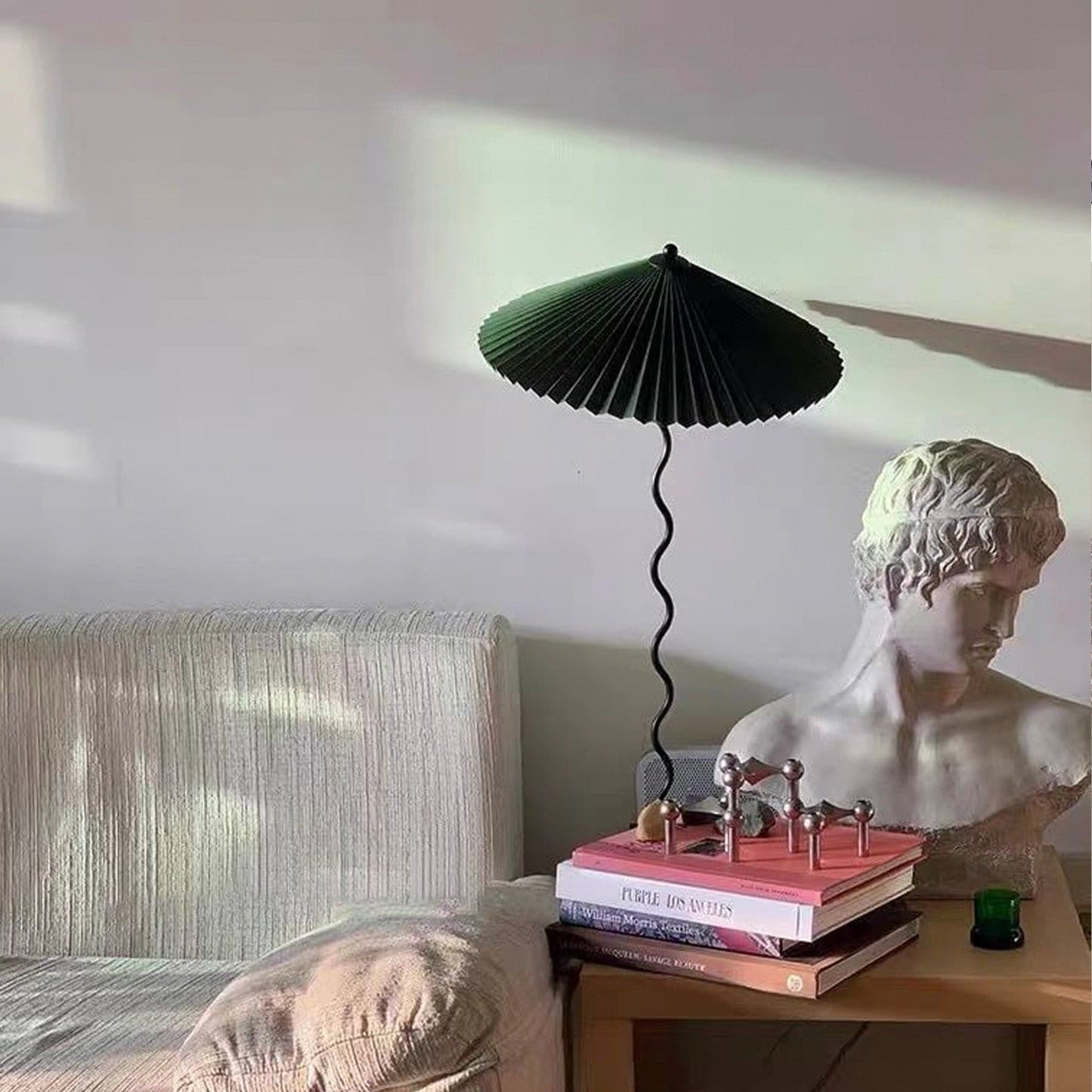 LuxePleat - Elegant Table Lamp with a Textured Pleated Shade
