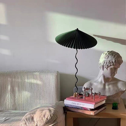 LuxePleat - Elegant Table Lamp with a Textured Pleated Shade