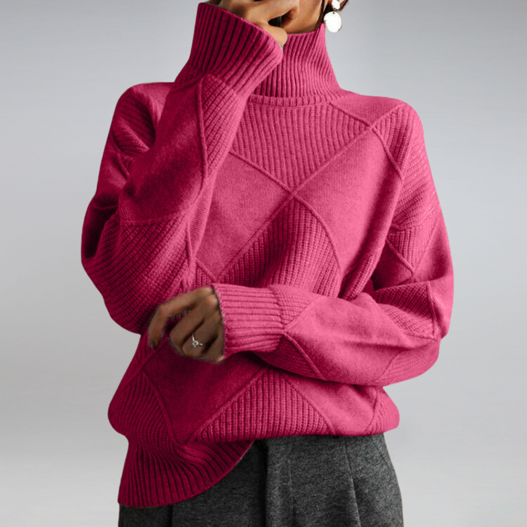 Women’s Oversized Turtleneck Sweater | Relaxed Fit | Warm Knit Texture