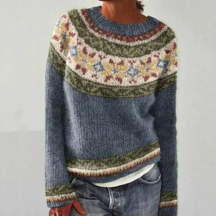Women’s Retro Sweater | Vintage-Inspired Knit | Soft Warm Texture