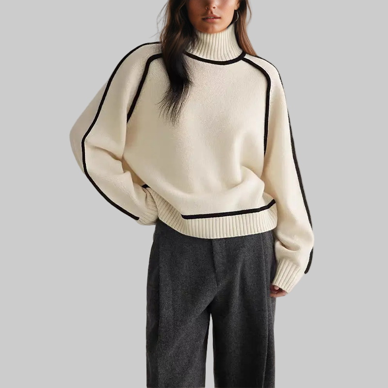Women’s Turtleneck Sweater | Cozy Warm Knit | Relaxed Fit | Classic Winter Style
