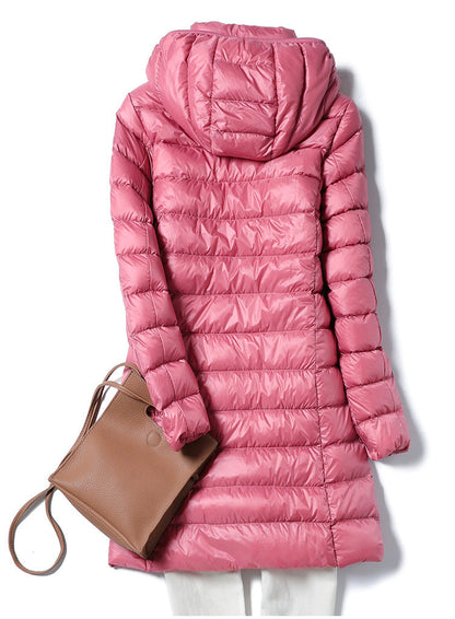 Women’s Ultralight Long Puffer Jacket | Detachable Hood