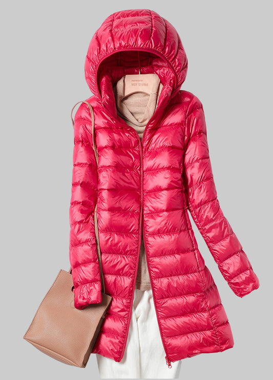 Women’s Ultralight Long Puffer Jacket | Detachable Hood
