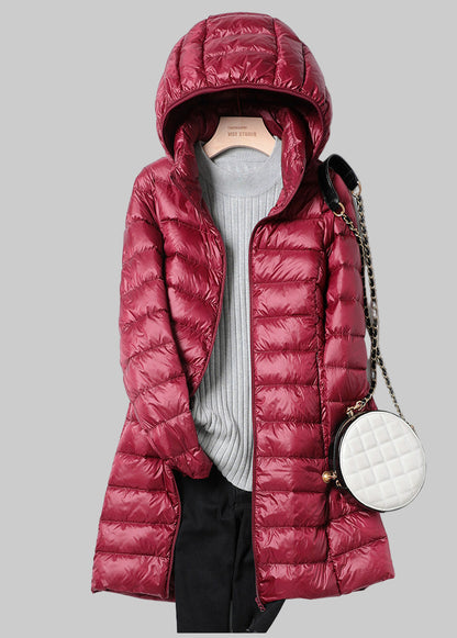 Women’s Ultralight Long Puffer Jacket | Detachable Hood