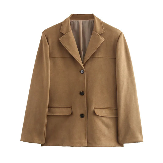 Women's Vintage Brown Suede Jacket – Demi-Season Autumn Winter Outerwear