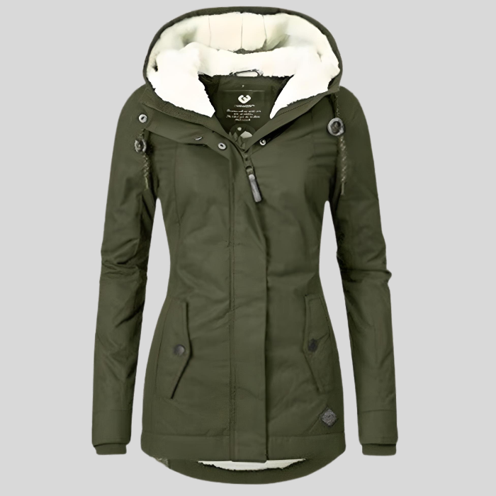 Women’s Long Coat | Adjustable Hood | Warm, Soft Lining