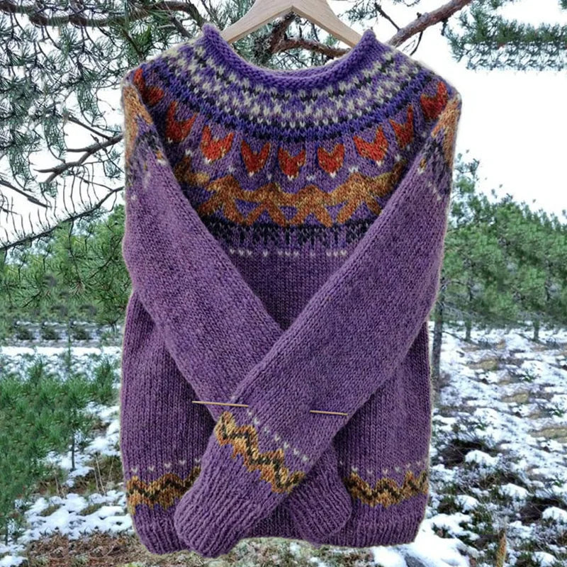 Luciana™ | Vintage Knit Jacquard Sweater