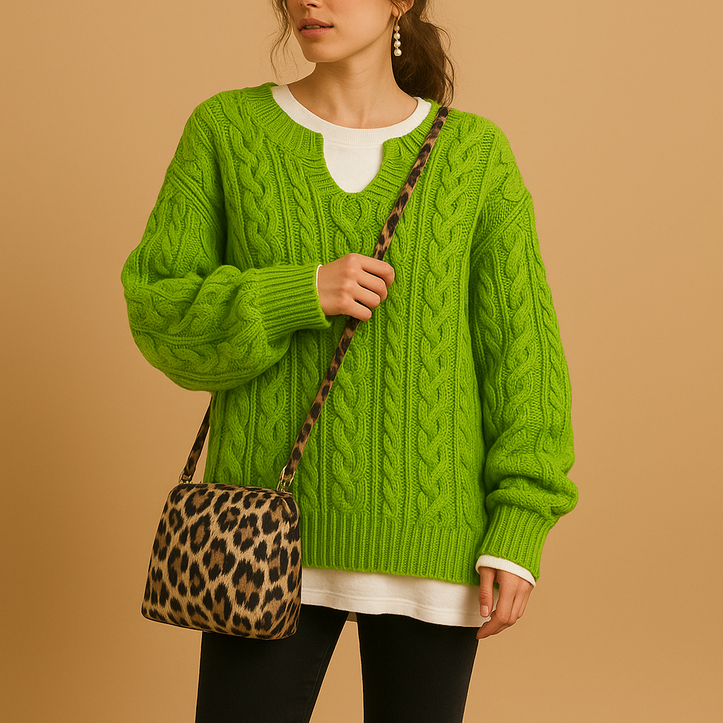 Breathable knitted V-neck women’s sweater | Linde