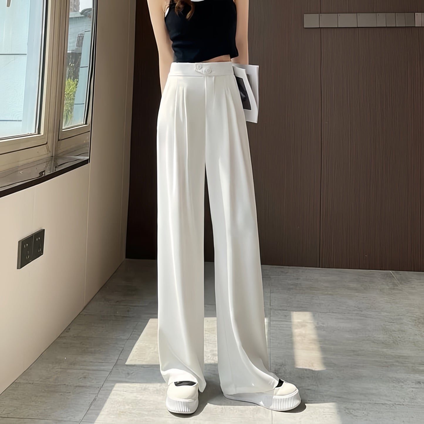 SilhouetteFlow™ – Pantalon Large Élégant | Sublime Instantanément Votre Silhouette