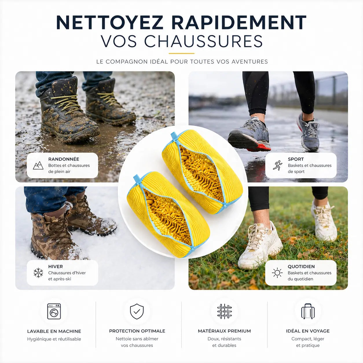 Sac de Lavage Protecteur pour Chaussures – Compatible Machine à Laver