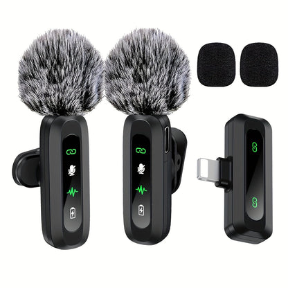 Wireless Lavalier Microphone with USB-C Connectivity for Smartphones and Tablets – Compact Design, Ideal for Podcasts and Vlogs