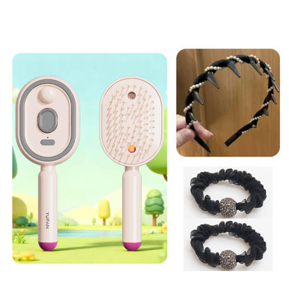 💆‍♀️ 50% DE RÉDUCTION ! 🎉 Brosse Électrique Cheveux – Spray Hydratant, Massage & Lissant Instantané ✨📦