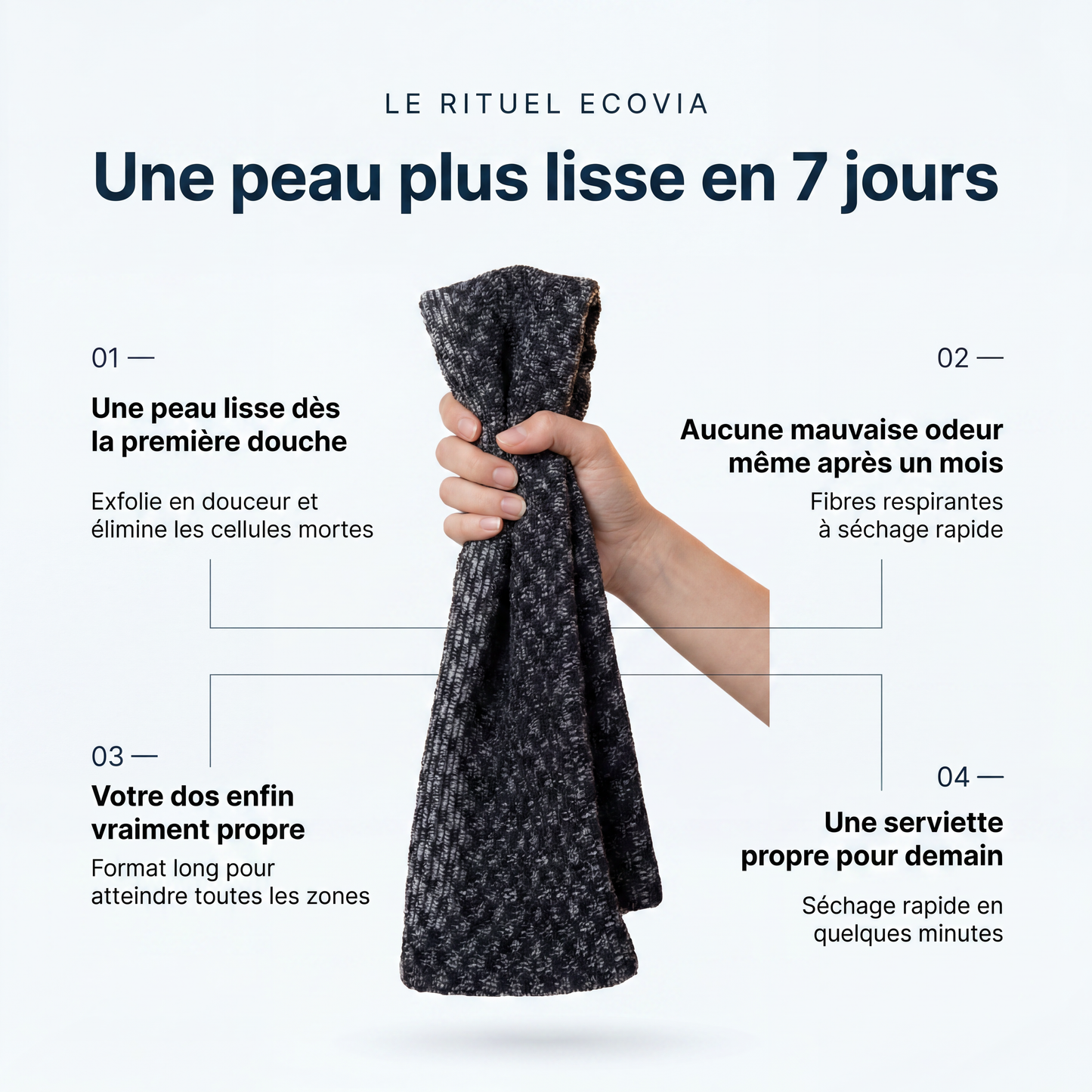 BambooGlow™ Serviette de Douche Exfoliante | Peau Douce & Éclatante