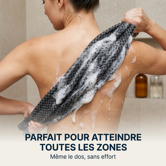BambooGlow™ Serviette de Douche Exfoliante | Peau Douce & Éclatante