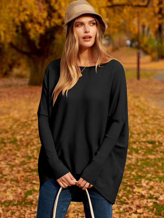Women's Sweater Oversized Fit Soft Wool Blend Long Sleeves – Casual Style