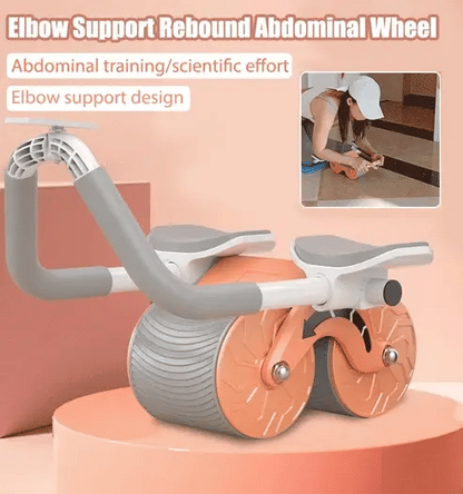 Dual-Wheel Ab Roller with Elbow Support | Core & Upper Body Training Equipment | Portable Fitness Exercise Wheel
